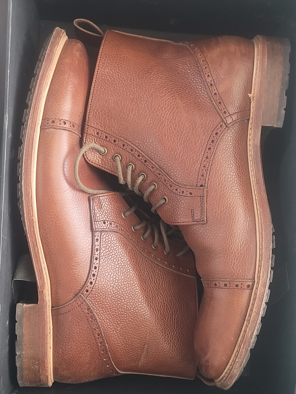 Gordon Rush Chestnut Brown Pebbled Leather Chukka Boots